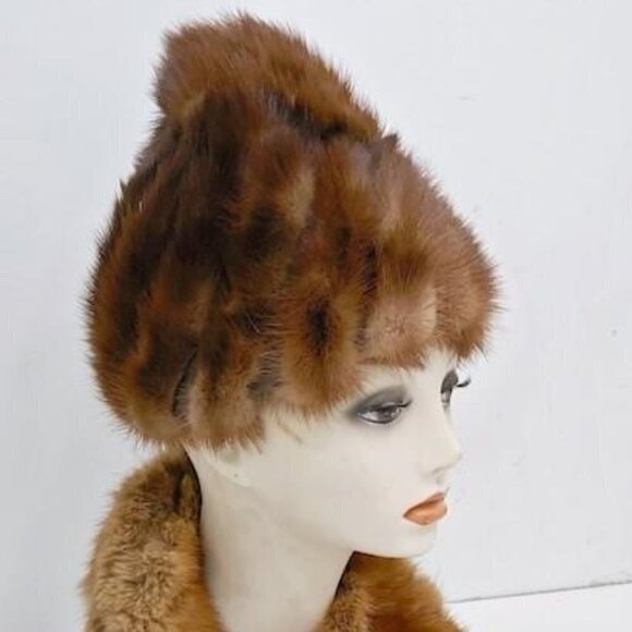 Vintage  AMY Mink Real Fur Hat and Shall main image 4
